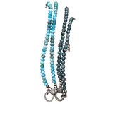 Apatite Faceted Beaded Necklace with Pave Diamond Clasp