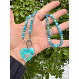 Apatite Faceted Beaded Necklace with Pave Diamond Clasp