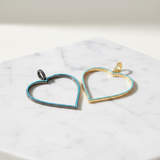 Turquoise Open Heart with Pave Diamond Bail
