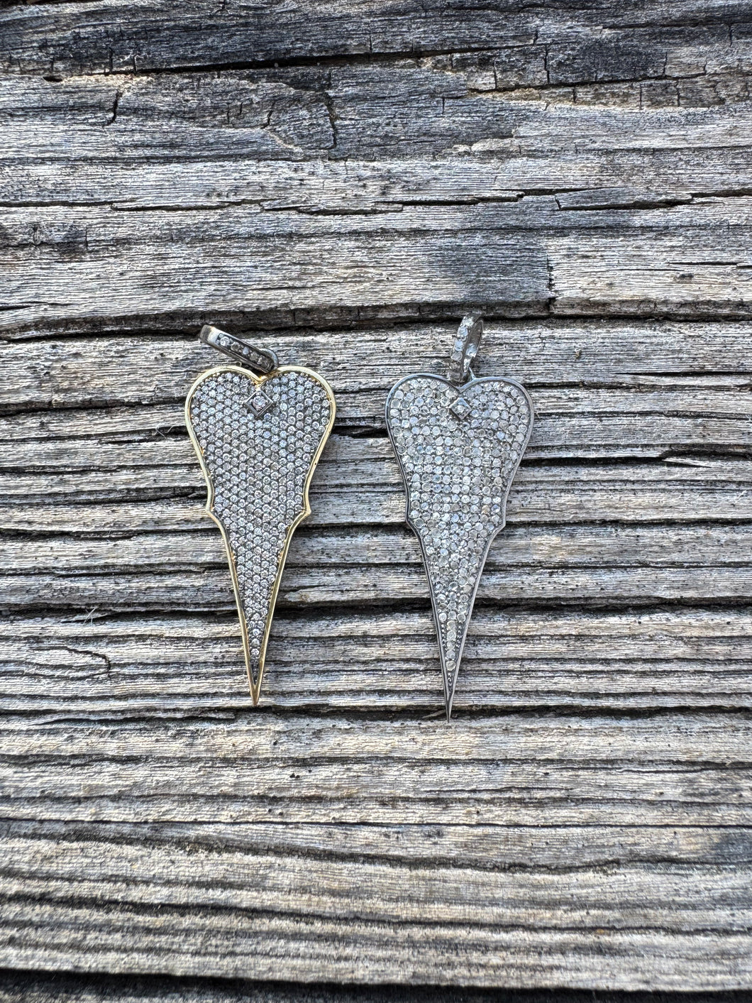 Diamond Heart Dagger Pendant