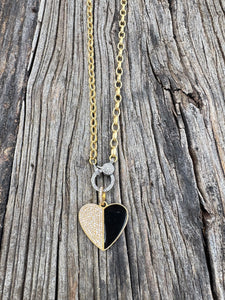Oval Gold Chain Link with Pave Diamond Clasp