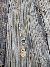 Dainty Paperclip Gold Chain Necklace with Diamond Clasp