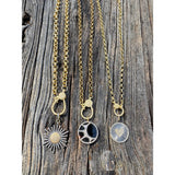 Gold Rolo Chain with Pave Diamond Clasp