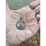 Pave Diamond Peace Pendant