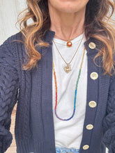Rainbow Gemstone Beaded Necklace with Diamond Clasp