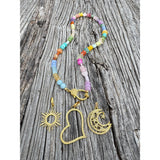 Hodgepodge Gemstone Beaded Necklace with Heart Diamond Clasp