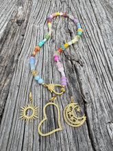 Hodgepodge Gemstone Beaded Necklace with Heart Diamond Clasp