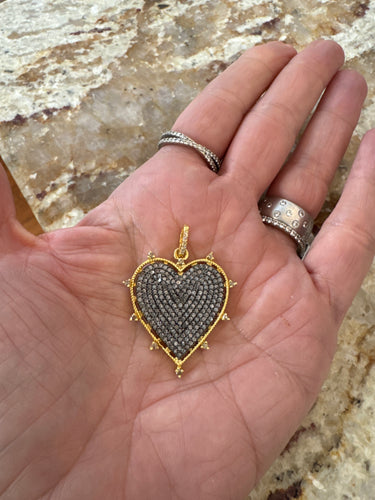 Silver and Gold Detailed Heart Pendant