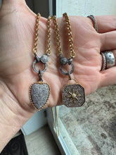 Small Gold Rolo Chain Necklace with Diamond Clasp