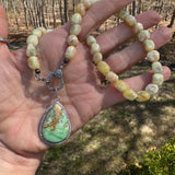 Yellow Opal Nugget Beaded Necklace with Diamond Clasp