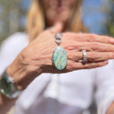 Amazonite and Diamond Pendants