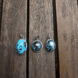 Iranian Turquoise Pendant with Diamond Border