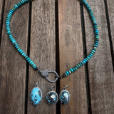 Iranian Turquoise Pendant with Diamond Border
