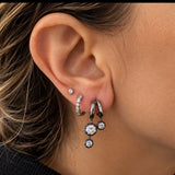 White Topaz Hanging Cage Earrings