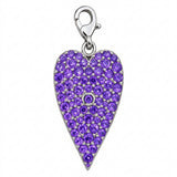 Amethyst Teardrop Heart with Lobster Clasp Bail