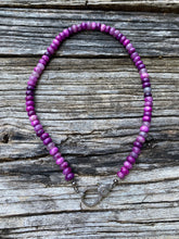 Sugilite Beaded Heishi Necklace with Pave Diamond Clasp