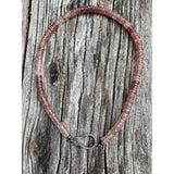 Cherry Quartz Faceted Beaded Heishi Necklace with Diamond Clasp