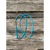 Heishi 5mm Beaded Turquoise Necklace with Pave Diamond Clasp