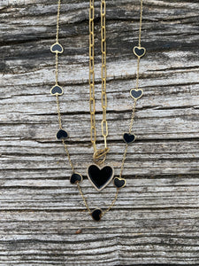 14K Gold Heart Chain Necklace