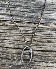 Sterling Silver Chain Necklace with Large Oval Clasp