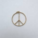 Pave Diamond Gold Round Peace Pendant