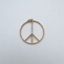 Pave Diamond Gold Round Peace Pendant