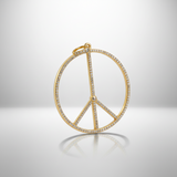 Pave Diamond Gold Round Peace Pendant