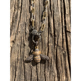 Two Tone Pave Diamond Bee Pendant