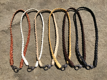 Braided Leather Necklace with Small Pave Diamond Lobster Claw Clasp (Multiple Colors Available)