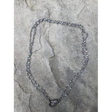Double Strand Labradorite Chain Necklace with Pave Diamond Lobster Claw Clasp