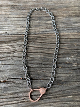 Sterling Silver Chain with Rose Gold Pave Diamond Clasp