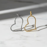 Pave Diamond Open Teardrop Heart Pendant