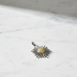Two-Tone Pave Diamond Starburst Pendant