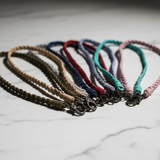 Braided Leather Suede Necklace with Small Pave Diamond Lobster Claw Clasp
