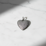 Pave Diamond Solid Heart Pendant
