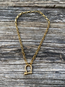 Chunky Gold Chain with Shackle and Screw Clasp