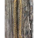 Gold Rolo Chain Necklace with Pave Diamond Clasp