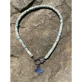Heishi Jasper Beaded Necklace with Pave Diamond Clasp