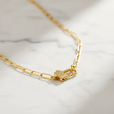 Gold Paperclip Chain with 22K Gold Clasp