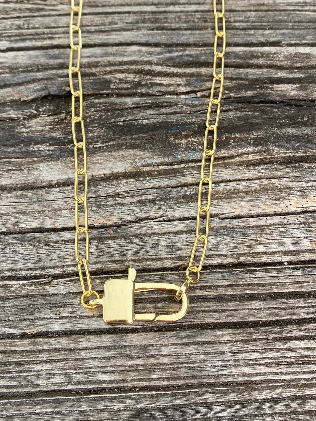 Gold Paperclip Chain with 22K Gold Clasp