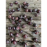Garnet Beaded Necklace with Pave Diamond Clasp