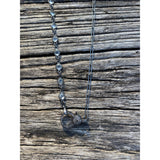 Quartz and Sterling Silver Half and Half Necklace with Pave Diamond Clasp