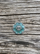 Chalcedony Disc with Evil Eye and Pave Diamond Pendant