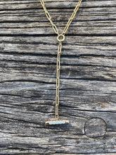 14K Gold Paper clip Chain Lariat with Diamond Toggle