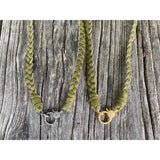 Quality Deerskin Braided Leather Choker with Pave Diamond Clasp