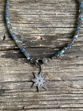 Labradorite Heishi Beaded Necklace with Pave Diamond Clasp
