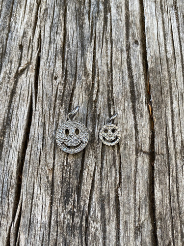 Pave Diamond Smiley Face Pendant