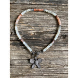 Moonstone Heishi Beaded Necklace with Pave Diamond Clasp