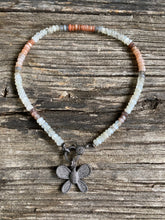 Moonstone Heishi Beaded Necklace with Pave Diamond Clasp