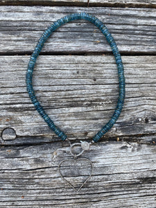 Apatite Faceted Beaded Necklace with Pave Diamond Clasp